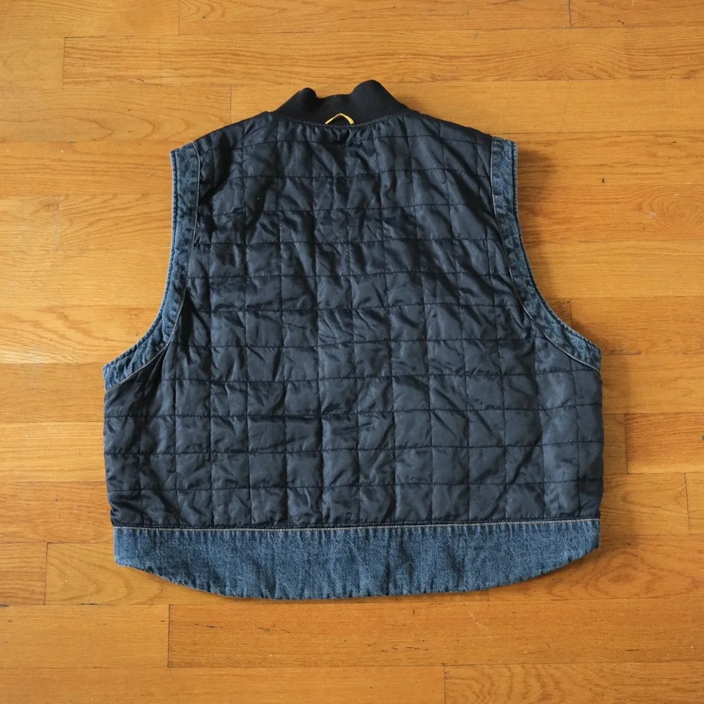 G-Unit Vest Blue Reversible Quilted Denim Hip Hop Y2K 3XL Heavyweight Bomber